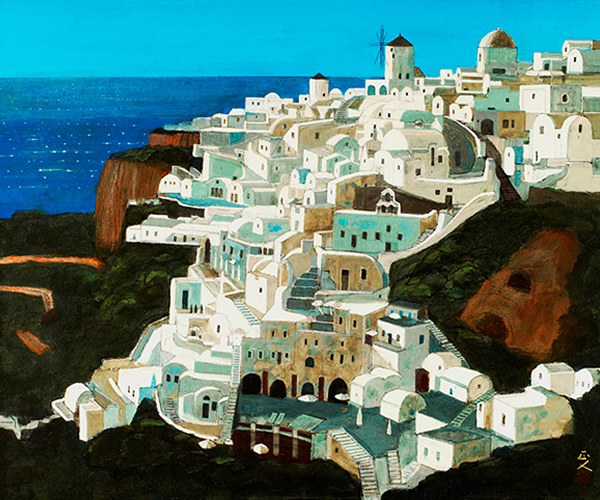 「エーゲ海の島サントリーニ」　30号